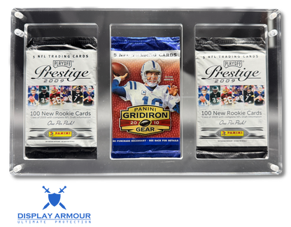 Trading Card Booster Pack Acrylic Display Case – 3 Pack