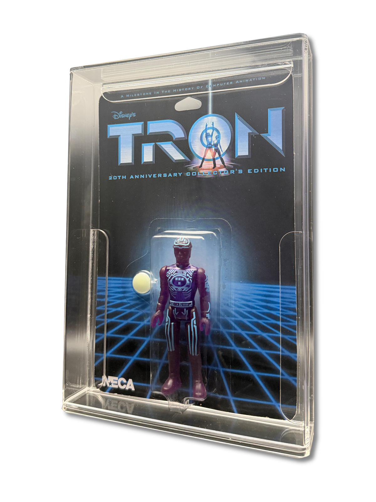 NECA TRON 20th Anniversary action figure protected in Display Armour acrylic display case
