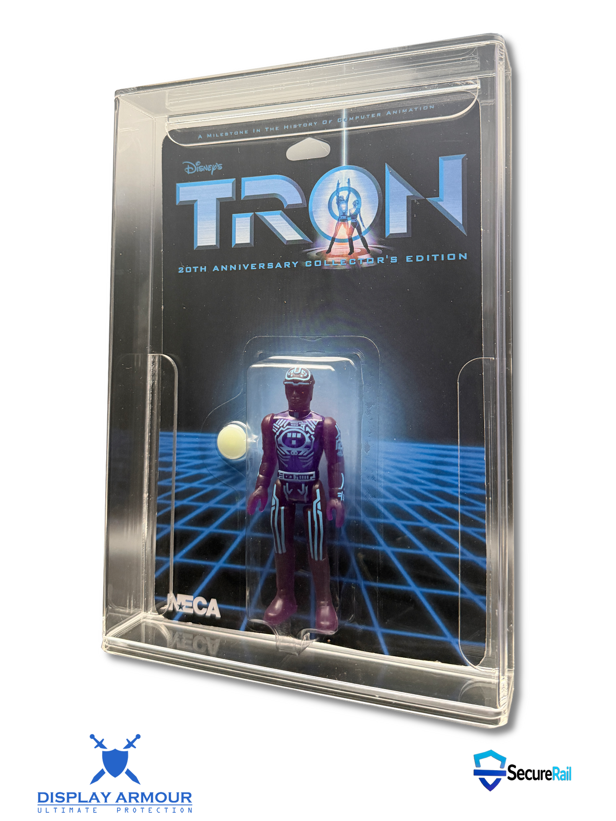 Tron action figure acrylic display case side view