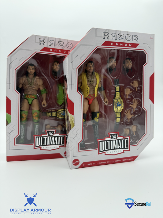 WWE Ultimate Edition acrylic display case front view by Display Armour
