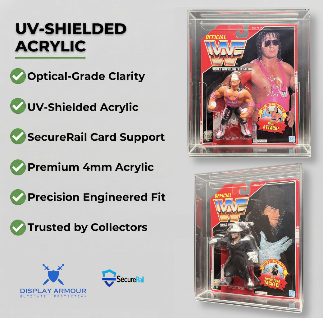 WWF Hasbro MOC Action Figure Display Case (1990–1994) – UV Acrylic Protection