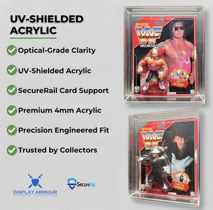 WWF Hasbro MOC Action Figure Display Case (1990–1994) – UV Acrylic Protection