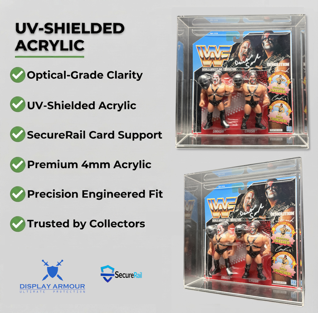 WWF Hasbro Tag Team MOC Display Case (1990–1994) – UV Acrylic for Action Figures