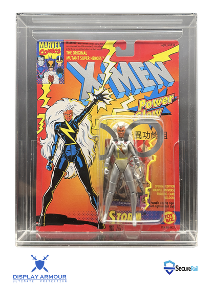 X-Men mint on card figure front view in acrylic display case.