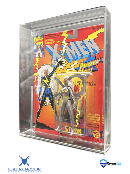 X-Men mint on card figure side angle in acrylic display case.